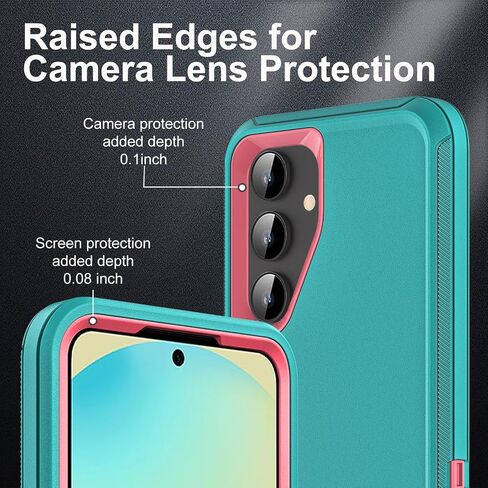 for Samsung Galaxy S24 FE Case, Military Grade 3 in 1 Heavy Duty Shockproof/Drop Proof/Dust Proof Case with 2Pcs Tempered Glass Screen Protector (Black/Grey) in Saudi Arabia