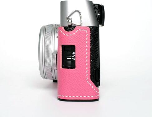 Handmade Genuine Leather Camera Half Case for Fujifilm X100VI/Fujifilm X100VI Case - Top Layer Cowhide Body+hand sewn saddle stitch+Metal Base Plate+Hand Shank (Gris Mouette) in Kuwait