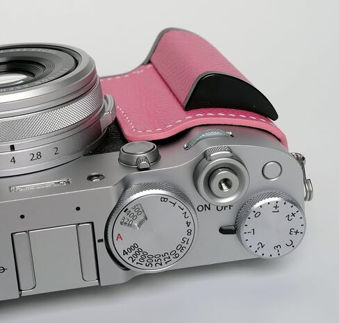 Handmade Genuine Leather Camera Half Case for Fujifilm X100VI/Fujifilm X100VI Case - Top Layer Cowhide Body+hand sewn saddle stitch+Metal Base Plate+Hand Shank (Gris Mouette) in Kuwait