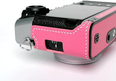 Handmade Genuine Leather Camera Half Case for Fujifilm X100VI/Fujifilm X100VI Case - Top Layer Cowhide Body+hand sewn saddle stitch+Metal Base Plate+Hand Shank (Gris Mouette) in Kuwait