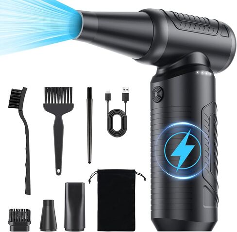 Compressed Air Duster, 200,000 RPM Electric Air Duster for Computer, 3 Gear Adjustable High-Speed Air Blower, 9,000mAh Large Battery Reusable no Canned Keyboard Cleaner for Office, Home, Car in Saudi Arabia