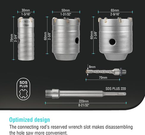 BINOTA Concrete Hole Saw Connecting Rod 300 MM, with SDS-MAX Shank in Saudi Arabia