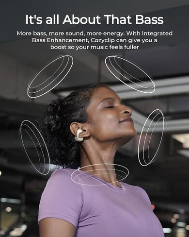 Lytmi-CozyClip Open Ear Headphones, Wireless Clip-On Earbuds, Bluetooth 5.4, Lightweight, Stable Fit, Robust Bass, 22H Playtime, Dual-Device Connections, IPX4 Waterproof for Workout and Fitness in Saudi Arabia