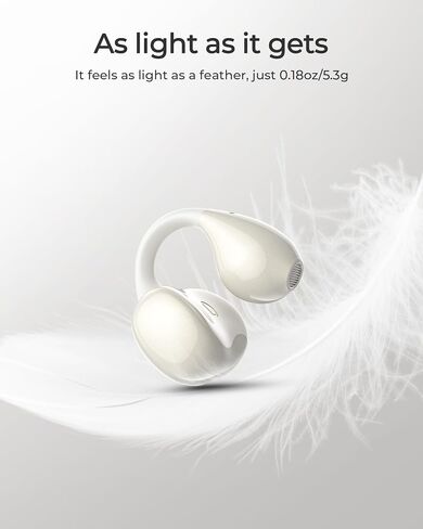 Lytmi-CozyClip Open Ear Headphones, Wireless Clip-On Earbuds, Bluetooth 5.4, Lightweight, Stable Fit, Robust Bass, 22H Playtime, Dual-Device Connections, IPX4 Waterproof for Workout and Fitness in Saudi Arabia