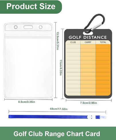 Swooflia Golf Club Range Chart Card - Golf Distance Reference Card, Golfing Club Yardage Score Accessories for Beginners, Average, Seasoned Golfers as Presents in Kuwait