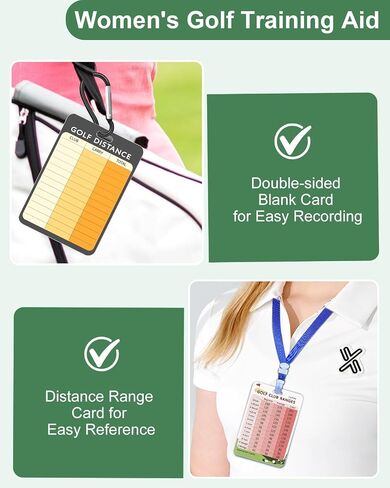 Swooflia Golf Club Range Chart Card - Golf Distance Reference Card, Golfing Club Yardage Score Accessories for Beginners, Average, Seasoned Golfers as Presents in Kuwait