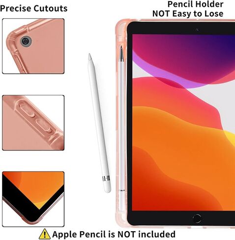 Maycari Strawberry Daisy Design Case for iPad mini 8.3 inch 2021 مع حامل قلم رصاص ، زهور زهرية لطيفة ipad السادسة من الجيل الوعائي tpu الظهر ، قشرة النوم/الاستيقاظ التلقائي للنساء in Kuwait