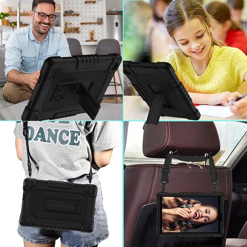 للحصول على علامة تبويب TCL 8 wifi 9132x / tab 8 LE 9137W لـ TCL Tab 8 Plus 8 "Tablet Case Model 9138S Cashproof مع حزام كتف ناعم السيليكون الصلب الظهر الوعرة الكاملة للأطفال - Redblack in Kuwait