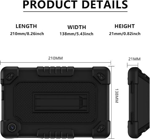 للحصول على علامة تبويب TCL 8 wifi 9132x / tab 8 LE 9137W لـ TCL Tab 8 Plus 8 "Tablet Case Model 9138S Cashproof مع حزام كتف ناعم السيليكون الصلب الظهر الوعرة الكاملة للأطفال - Redblack in Kuwait
