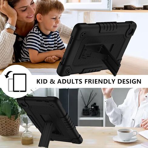 للحصول على علامة تبويب TCL 8 wifi 9132x / tab 8 LE 9137W لـ TCL Tab 8 Plus 8 "Tablet Case Model 9138S Cashproof مع حزام كتف ناعم السيليكون الصلب الظهر الوعرة الكاملة للأطفال - Redblack in Kuwait