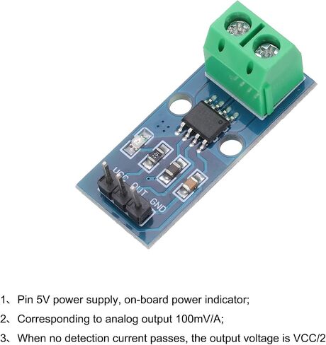MECCANIXITY 2pcs ACS712 Current Sensor Module 20A Range Hall Effect Current Sensor Current Measuring AC/DC with Cable for Detecting Current in Saudi Arabia