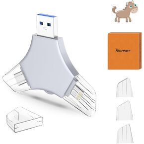 USB 3.0 محرك أقراص فلاش 64 جيجابايت لجهاز iPhone ، 3in1 عصا تخزين حارس مرجعية صورة للذاكرة الخارجي لالتقاط الصور/الفيديو/البيانات/النسخ الاحتياطي ، V8.89HIGHIGH