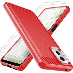 for Moto G Power 5G 2024 Case: with 2pcs Screen Protector Shock-Absorption Flexible TPU Rubber Protective Cover for Motorola Moto G Power 5G 2024(Black)