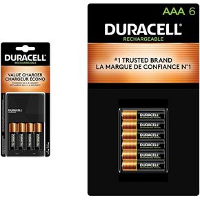 Duracell Ion Speed 1000-Battery-Charger for AA and AAA-Batteries & Rechargeable AAA Batteries, 6 Count Pack, Triple A Battery for Long-Lasting Power