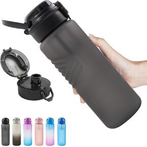 Kerilyn 32oz Water Bottle, Leakproof Sports Water Bottle, BPA Free Plastic Water Bottle No Straw, Reusable Water Bottle with Handle, Fruit Infuser for Gym Fitness, Camping, Outdoor, Black