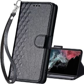 for Samsung Galaxy S23 Ultra Wallet case, Flip Folio Cover with Stand Feature for Women Men, PU Leather Phone Case Fit for Samsung Galaxy S23 Ultra [Rose Gold]