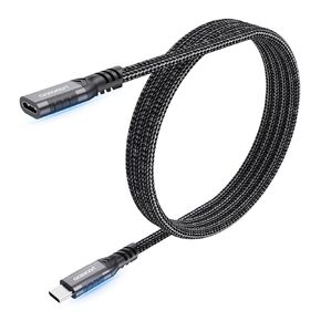 aceyoon USB C Extension Cable 6.6FT, 100W Fast Charging Type C Male to Female PD 10Gbps USB 3.2 GEN2 Extender Braided for Magsafe Charger iPhone 15, MacBook Air, M2, iPad, USB C Hub