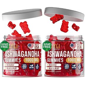JOYLI Nutrition Ashwagandha Gummies for Women and Men - Natural Calm with Organic Ashwagandha Root Extract, Vitamin C, Vitamin D2 & Zinc - Ashwagandha Herbal Supplement for Sleep & Balance