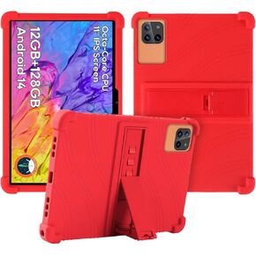Case for Callsky-Tab Ctab 11 Tablet 11 inch,Soft Silicone Protector Cover,Kids Friendly,Adjustable Stand Tablet Cover,4 Corners Thicken Shockproof,Red