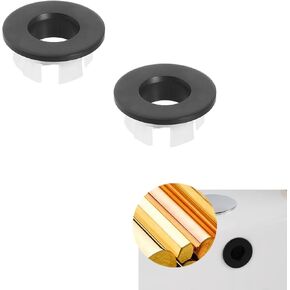 2 Pcs Sink Overflow Ring Brushed Nickel Bathroom Vanity Sink Overflow Cover Insert in Round Trim Cap Brass Material Kitchen Bathroom Sink Accessories(Bronze)