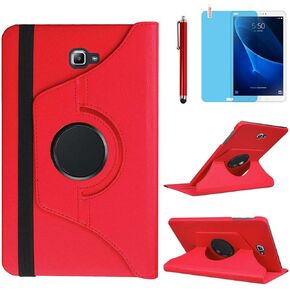Case for Samsung Galaxy Tab A 10.1 inch 2016 (SM-T580 T585 T587), 360 Degree Rotating Stand Case Smart Protective Cover,with Stylus Pen,Screen Film (Black)