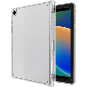 Hybrid Slim Case for Samsung Galaxy Tab S10 Plus 2024 / S9 FE Plus 5G 12.4 Inch 2023 with S Pen Holder, Shockproof Cover with Clear Transparent Back Shell, Clear