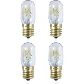 4pcs مصابيح الميكروويف التي تمت ترقيتها مع قاعدة النحاس T7 E17 BASE 25W 110V-130V متوافقة مع أجهزة GE استبدال#: 10692