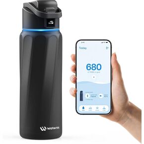 BOOST Smart Water Bottle with Reminder to Drink Water & Water Tracker Bottle - Double Wall Vacuum Insulated Water Bottle Stainless Steel, Wide Mouth 32 oz Water Bottles, Ideal for Gift - Blue