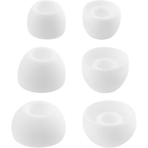 Replacement Silicone Ear Tips for Technics EAH-AZ100, AZ80, AZ60, AZ40, 3 Pairs (S/M/L, White)