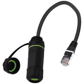 RJ45 IP68 Waterproof Connector Panel Mount Adapter Cable RJ45 M20 Male to Female CAT6 Shielded Ethernet LAN Extender Wire for Network,LED Equipment,Surveillancen Cameras