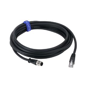 Cognex Gige Ethernet M12 8 Pin A-Code Male to RJ45 CAT6 Cable, Shielded High Flex Network Industrial Cable （10M/32.81 Ft,Black）