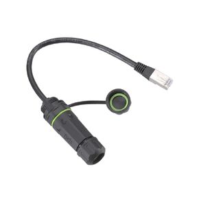 MECCANIXITY Waterproof RJ45 Coupler, Single Head Shielded Female to Female Waterproof IP68 Ethernet Outdoor LAN Cable Connector with Network Cable for Cat6/Cat5e/Cat5, Pack of 1
