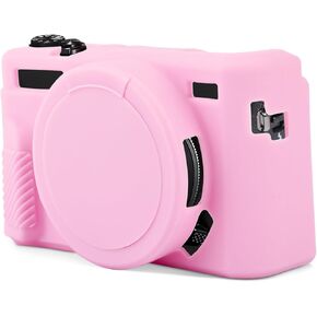 Camera Case for Canon Powershot G7X Mark II Digital Camera, Silicone Camera Case with Removable Lens Cover Soft Protective Case Scratch-Resistant Slim Camera Accessories (Pink)