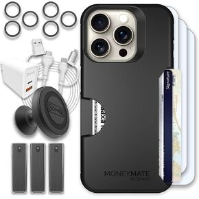 Scooch® for Samsung Galaxy S25 Ultra Case with Card Holder, Moneymate Wallet Case with Hidden Card Slot and Protection for 4 Cards, 10-Foot Drop Protection, Black