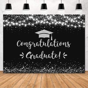 MEHOFOND 7x5ft Congratulation Graduate Backdrop Class of 2025 Graduation Party Decorations Background Blue Gold Congrats Grad Decor Banner Photography Background Studio Photo Booth Props