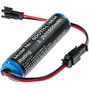 Synergy Digital Solar Battery, Compatible with Gama Sonic Baytown II GS-105 Solar, (LiFePO4, 3.2V, 1500mAh) Ultra High Capacity, Replacement for Gama Sonic GS32V15 Battery