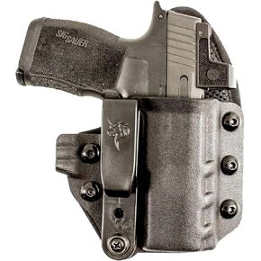 DeSantis UNI-TUK Gun Holster, Built-in Spur, Fits Springfield Hellcat, IWB Holster, Adjustable and Tuckable 360-C Clip, Right-Hand Draw, Black
