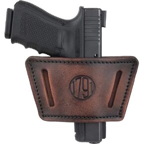 1791 Universal Leather Gun Holster, OWB/IWB CCW Holster, Right and Left Handed - Fits Glock, HK, SIG Walther