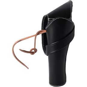 Full Grain Buff Leather Western Gun Holster Cross Draw for 22 .38/357 .44/45 Handtooled Cowboy Cal Revolver - Fits 4" to 6" Barrel