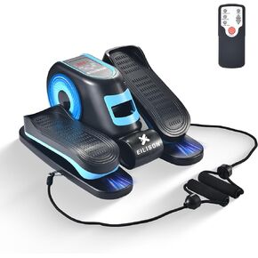 EILISON Stepper Fitness Machines - Stair Stepper & Mini Elliptical Exercise Machine for Home Workout Equipment Exercise Stepper with Resistance Bands & LCD Monitor for Full Body Workout (Blue)