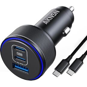 USB-C Car Charger for iPhone 16, 167.5W Max 3-Port Type-C Fast Charging Cigarette Lighter,Charger Adapter for iPhone 16/15/14/13,Samsung S24/S23/S22,Pixel,iPad Air,AirPods,Android