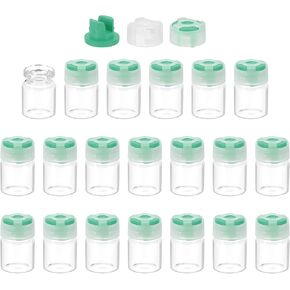 PATIKIL 3ml Clear Glass Sample Vials, 20Pcs Small Liquid Bottles with Locking Cap and Self-Healing Injection Port for Essential Oil Sample Aromatherapy Fragrance Vials Travel, Pink in Saudi Arabia