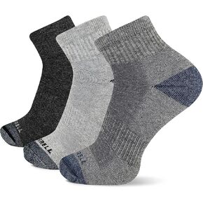 Merrell Unisex-Adult Wool Everyday Hiking Ankle Socks - 3 & 6 Pairs - Cushioned Moisture Wicking