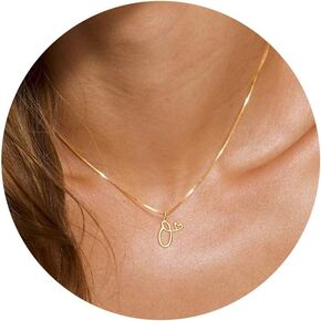 Initial Necklaces for Women Trendy, Dainty Sterling Silver Letter Necklace Cute Pendant Choker Name Necklace Personalized Costume Monogram Silver Jewelry Necklace for Women Valentines Gifts