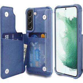 VANAVAGY Wallet Case Compatible for Samsung Galaxy S22+ Plus 5G for Women and Men,Leather Flip Folio Phone Cover Fits Magnetic Car Mount with Credit Card Holder,Black in Kuwait