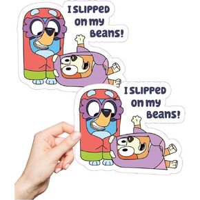 I Slipped On My Beans Funny 2 Pack Sticker 0193 Vinyl Stickers, Laptop Decal, Water Bottle Sticker, Car Decal, Skateboard Stickers, Funny Stickers (1), Full Print