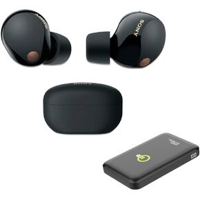 Sony WF-1000XM5 The Best Truly Wireless Bluetooth Noise Canceling Earbuds Headphones with Alexa Built in - Bundle with Green Extreme Portable Wireless Charger (Black)