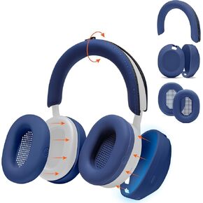 WC SweatZ and ShellZ Protective Covers Bundle for Sony WH1000XM5 Headphones by Wicked Cushions | Blue