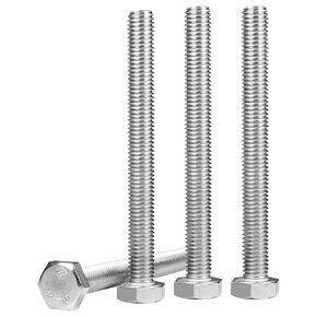 Yinpecly 5 Pcs M10 Hex Bolts M10-1.5 x 100mm Hex Head Screw Bolt 304 Stainless Steel M10-1.5mm Hexagon Bolts Hex Head Screws, Metric Machine Fully Thread, Bright Finish
