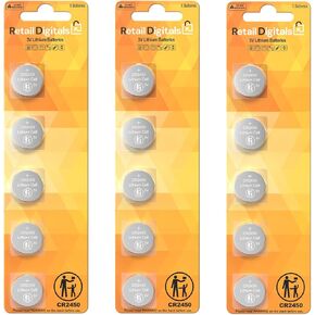 CR2450 3V Premium Lithium Battery | Shelf Life 10 Years | Capacity 610 mAh | Pack of 15